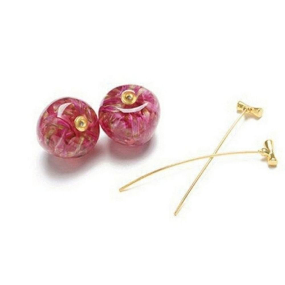 Cherry Threaded Resin Earrings - Picture 9 of 12